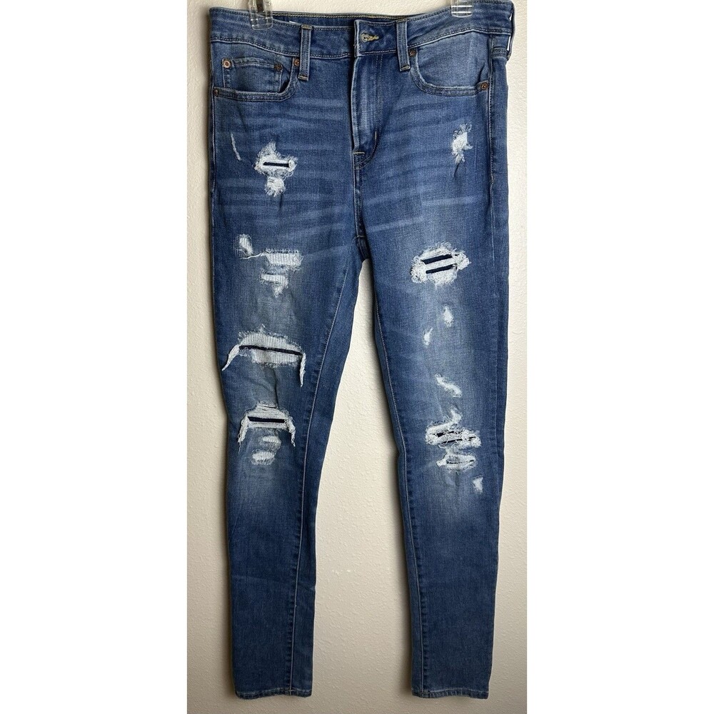 Lot of 2 AERO Men’s Stacked Ultra Skinny Distressed Jeans 32x33 Medium Wash